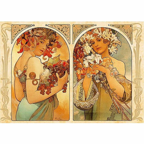 D-Toys ディートイズパズル 66930-MU06 Alphonse Mucha : Fruit Flower 1000ピース 47×68cm