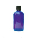 ARTQ ORGANICS コバルト遮光ガラスボトル(黒キャップ・ドロッパー付属)【100ml】アロマティーク 精油 アロマ エッセンシャルオイル 遮光瓶 ガラスボトル 遮光ボトル ドロッパー アロマオイル