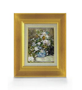 【油絵直筆 絵画】ルノワール 春のブーケ F0サイズ 額入り 【額入り】 絵画 販売 油彩 静物画 316×271mm 複製画 送料無料 プレゼント ギフト 開...