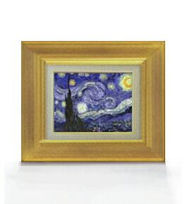 【油絵直筆 絵画】ゴッホ 星月夜 F0サイズ 額入り 【額入り】 絵画 販売 油彩 風景画 316×271mm 複製画 送料無料 プレゼント ギフト 開店祝い ...