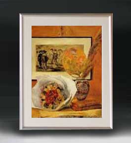 【油絵 直筆仕上げ】ルノワール 花束 アートフレーム サイズ 額入りM 【油彩 布キャンバス 国内生産】 絵画 販売 静物画 511×418mm 複製画 送料無料 プレゼント ギフト 開店祝い 開業祝い 退職祝い 新築祝い リビング 玄関 モダン アートフレーム 壁掛け (ルノワール)