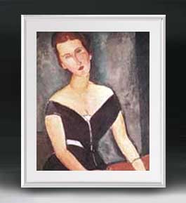 【油絵 直筆仕上げ】モディリアーニ ヴァン・ムイデン夫人の肖像 アートフレーム サイズ 額入りL 【油彩 布キャンバス 国内生産】 絵画 販売 人物画 641×531mm 複製画 送料無料