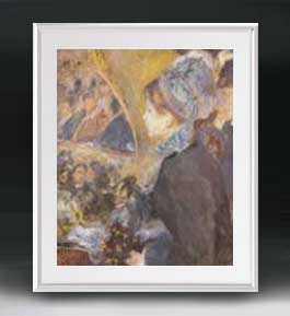 【油絵 直筆仕上げ】ルノワール 初めての夜の外出 アートフレーム サイズ 額入りL 【油彩 布キャンバス 国内生産】 絵画 販売 人物画 641×531mm 複製画 送料無料 (ルノアール)