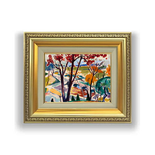 【油絵 直筆仕上げ】セーイェン Landscape, Bridge, Huntingdon Valley SMサイズ 額入り 油絵直筆仕様げ 372×303mm 額縁ガラス板 ｜ 絵画 アート インテリア 壁掛け複製画