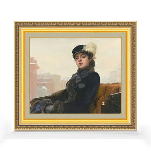 【油絵 直筆仕上げ】クラムスコイ 忘れえぬ人 F8 【額入り】 絵画 販売 8号 油彩 風景画 598×524mm 複製画 送料無料 プレゼント ギフト 開店祝...