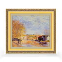 【油絵 直筆仕上げ】シスレー 高水のモレ F8 【額入り】 絵画 販売 8号 油彩 風景画 598×524mm 複製画 送料無料 プレゼント ギフト 開店祝い ...