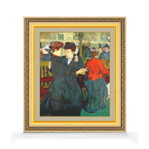 【油絵 直筆仕上げ】ロートレック ムーラン・ルージュにて、二人の女性 F8 【額入り】 絵画 販売 8号 油彩 人物画 598×524mm 複製画 送料無料 プレゼント ギフト 開店祝い 開業祝い 退職祝い 新築祝い リビング 玄関 モダン アートフレーム 壁掛け