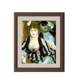 油絵 絵画 直筆仕上げ ルノワール 桟敷 アートフレーム サイズ 額入りS：ブラウン 【油彩 布キャンバス 国内生産】 絵画 販売 人物画 321×271mm 複製画 送料無料 (ルノアール) 絵画 販売 インテリア 油絵 油彩 壁掛け 複...