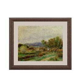 油絵 絵画 直筆仕上げ ルノワール View of la Sayne アートフレーム サイズ 額入りS：ブラウン 【油彩 布キャンバス 国内生産】 絵画 販売 風景画 321×271mm 複製画 送料無料 (ルノアール) 絵画 販売 インテリア 油絵 油彩 壁掛け 複製画 風景画 ゴッホ モネ ルノワール その他 静物画 肖像画 アート プレゼント 開業祝い 退職祝い 新築祝い 玄関 リビングアート 風水 縁起 フレーム 贈り物ルノワール View of