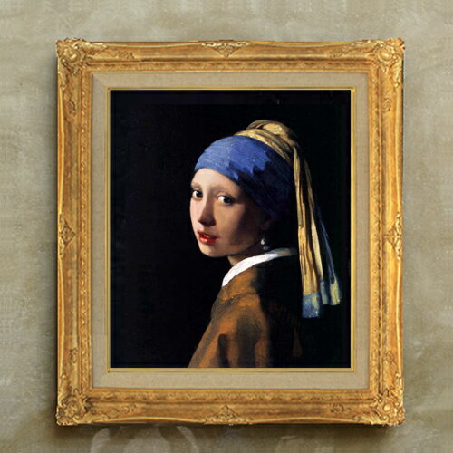 【油絵 直筆仕上げ】フェルメール 真珠の耳飾りの少女 F10 【額入り】 絵画 販売 10号 油彩 人物画 671×597mm 複製画 送料無料 プレゼント ギ...