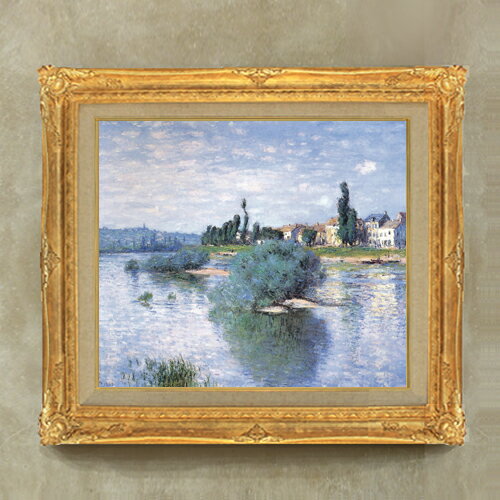 【油絵 直筆仕上げ】クロード・モネ ラヴァクール F10 【額入り】 絵画 販売 10号 油彩 風景画 671×597..