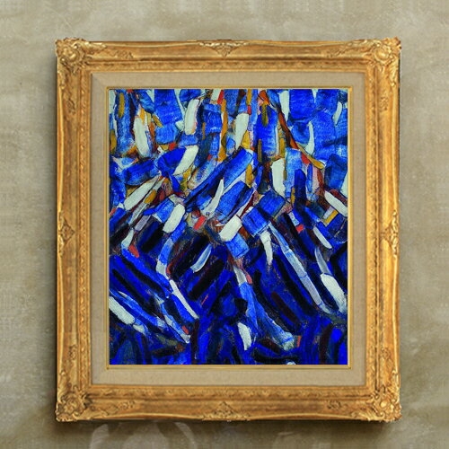 【油絵 直筆仕上げ】クリスティアン・ロールフス Abstraction (the Blue Mountain) F10 【額入り】 絵..