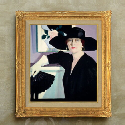 【油絵 直筆仕上げ】フランシス・カデル Portrait of a Lady in Black F10 【額入り】 絵画 販売 10号 ..