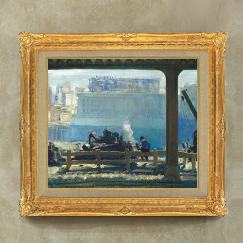 【油絵 直筆仕上げ】ジョージ・ベローズ Blue Morning F10 【額入り】 絵画 販売 10号 油彩 風景画 671×597mm 複製画 送料無料 プレゼント ギフト 開店祝い 開業祝い 退職祝い 新築祝い リビング 玄関 モダン アートフレーム 壁掛け