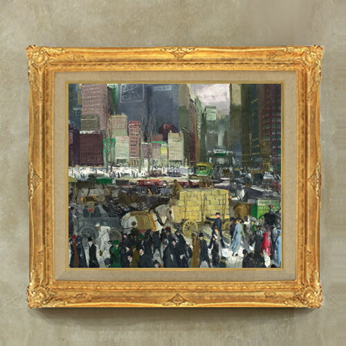 【油絵 直筆仕上げ】ジョージ・ベローズ New York F10 【額入り】 絵画 販売 10号 油彩 抽象画 671×597mm 複製画 送料無料 プレゼント ギフト 開店祝い 開業祝い 退職祝い 新築祝い リビング 玄関 モダン アートフレーム 壁掛け