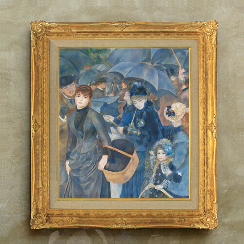 【油絵 直筆仕上げ】ルノワール 雨傘 F10 【額入り】 絵画 販売 10号 油彩 風景画 671×597mm 複製画 送..