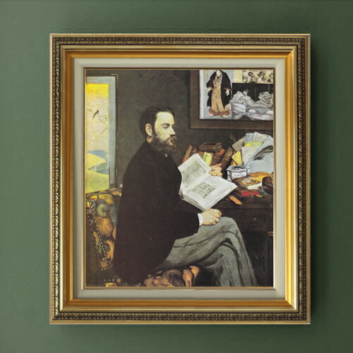 【油絵 直筆仕上げ】マネ エミール・ゾラの肖像 F10 【額入り】 絵画 販売 10号 油彩 人物画 673×599mm 複製画 送料無料 プレゼント ギフト 開店祝い 開業祝い 退職祝い 新築祝い リビング 玄関 モダン アートフレーム 壁掛け