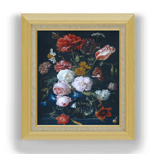 【油絵 直筆仕上げ】デ・ヘーム 花瓶と花 F10 【額入り】 絵画 販売 10号 油彩 静物画 675×601mm 複製画 送料無料 プレゼント ギフト 開店祝い 開業祝い 退職祝い 新築祝い リビング 玄関 モダン アートフレーム 壁掛け