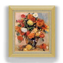 【油絵 直筆仕上げ】ルノワール 花瓶の花 F10 【額入り】 絵画 販売 10号 油彩 静物画 675×601mm 複製画 送料無料 プレゼント ギフト 開店祝い 開業祝い 退職祝い 新築祝い リビング 玄関 モダン アートフレーム 壁掛け