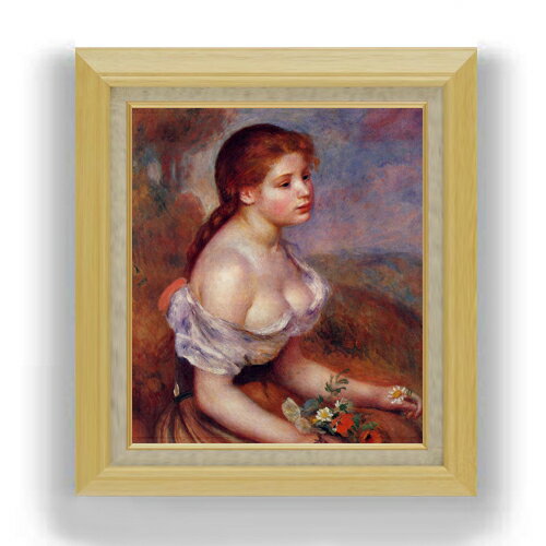 【油絵 直筆仕上げ】ルノワール 雛菊と少女 F10 【額入り】 絵画 販売 10号 油彩 人物画 675×601mm 複..