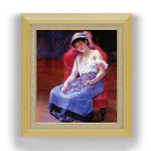 【油絵 直筆仕上げ】ルノワール 眠る少女 F10 【額入り】 絵画 販売 10号 油彩 人物画 675×601mm 複製..
