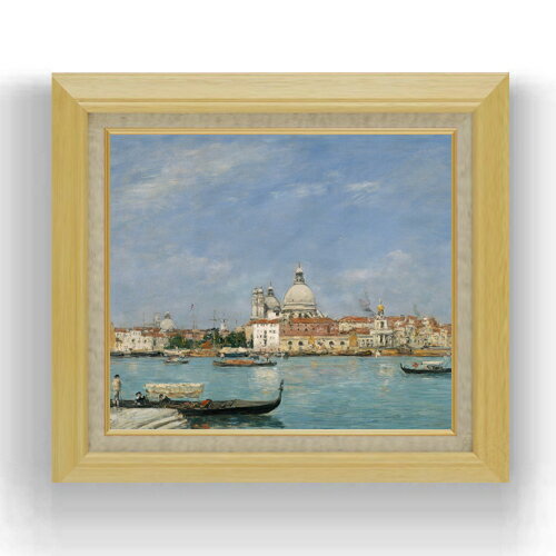 【油絵 直筆仕上げ】ブータン サンタ・マリア・デッラ・サルーテ聖堂-サン・ジョルジョ島から望む F10 【額入り】 絵画 販売 10号 油彩 風景画 675×601mm 複製画 送料無料