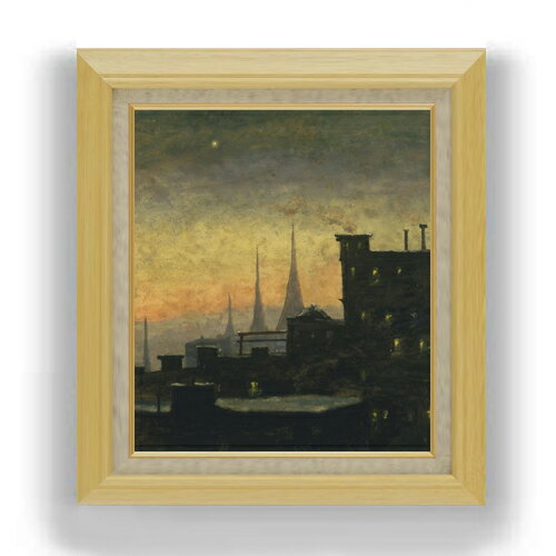 Rakuten - 【油絵 直筆仕上げ】ルイ・エイルシェミウス New York Roof Tops F10 【額入り】 絵画 販売 10号 油彩 風景画 675×601mm 複製画 送料無料 プレゼント ギフト 開店祝い 開業祝い 退職祝い 新築祝い リビング 玄関 モダン アートフレーム 壁掛け