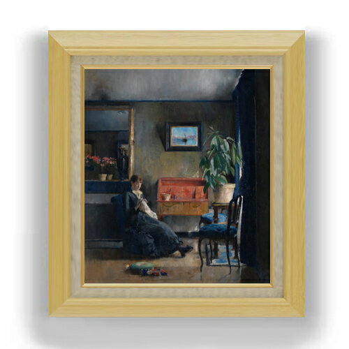 【油絵 直筆仕上げ】ハリエット・バッカー Blue Interior F10 【額入り】 絵画 販売 10号 油彩 抽象画 675×601mm 複製画 送料無料 プレゼント ギフト 開店祝い 開業祝い 退職祝い 新築祝い リビング 玄関 モダン アートフレーム 壁掛け