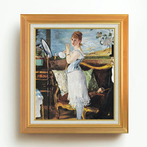 Rakuten - 【油絵 直筆仕上げ】マネ ナナ F10 【アップグレード額】 絵画 販売 10号 油彩 人物画 677×603mm 複製画 送料無料 プレゼント ギフト 開店祝い 開業祝い 退職祝い 新築祝い リビング 玄関 モダン アートフレーム 壁掛け
