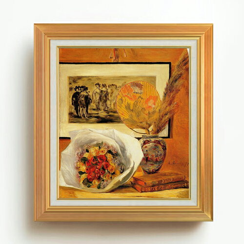 【油絵 直筆仕上げ】ルノワール 花束 F10 【アップグレード額】 絵画 販売 10号 油彩 静物画 677×603mm 複製画 送料無料 プレゼント ギフト 開店祝い 開業祝い 退職祝い 新築祝い リビング 玄関 モダン アートフレーム 壁掛け ラッピング可 油彩 贈呈
