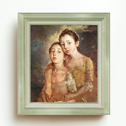 【油絵 直筆仕上げ】トマス・ゲインズバラ 画家の娘とネコ F10 【アップグレード額】 絵画 販売 10号 油彩 人物画 677×603mm 複製画 送料無料 プレゼント ギフト 開店祝い 開業祝い 退職祝い 新築祝い リビング 玄関 モダン アートフレーム 壁掛け ラッピング