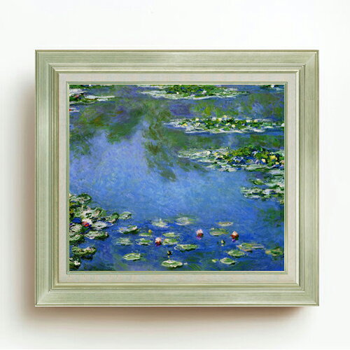 Rakuten - 【油絵 直筆仕上げ】クロード・モネ 睡蓮 （3） F10 【アップグレード額】 絵画 販売 10号 油彩 風景画 677×603mm 複製画 送料無料 プレゼント ギフト 開店祝い 開業祝い 退職祝い 新築祝い リビング 玄関 モダン アートフレーム 壁掛け