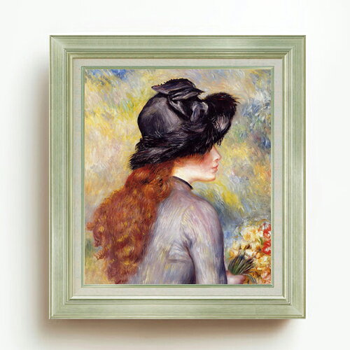 【油絵 直筆仕上げ】ルノワール チューリップの花束を持つ少女 F10 【アップグレード額】 絵画 販売 10号 油彩 人物画 677×603mm 複製画 送料無料 プレゼント ギフト 開店祝い 開業祝い 退職祝い 新築祝い リビング 玄関 モダン アートフレーム 壁掛け ラッピング 贈呈