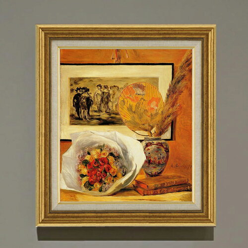 【油絵 直筆仕上げ】ルノワール 花束 F10 【アップグレード額】 絵画 販売 10号 油彩 静物画 681×607mm 複製画 送料無料 プレゼント ギフト 開店祝い 開業祝い 退職祝い 新築祝い リビング 玄関 モダン アートフレーム 壁掛け ラッピング可 油彩 贈呈