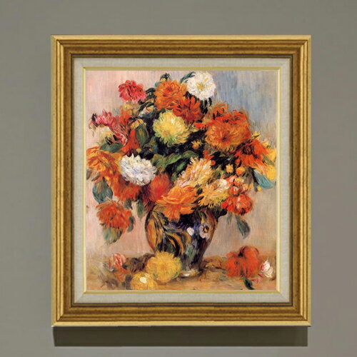 樂天商城 - 【油絵 直筆仕上げ】ルノワール 花瓶の花 F10 【アップグレード額】 絵画 販売 10号 油彩 静物画 681×607mm 複製画 送料無料 プレゼント ギフト 開店祝い 開業祝い 退職祝い 新築祝い リビング 玄関 モダン アートフレーム 壁掛け