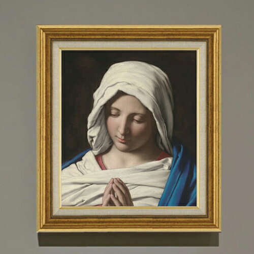 樂天商城 - 【油絵 直筆仕上げ】サルヴィ Madonna in prayer F10 【アップグレード額】 絵画 販売 10号 油彩 人物画 681×607mm 複製画 送料無料 プレゼント ギフト 開店祝い 開業祝い 退職祝い 新築祝い リビング 玄関 モダン アートフレーム 壁掛け