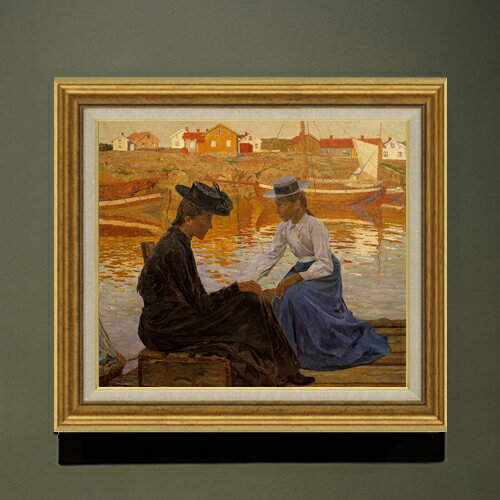 Rakuten - 【油絵 直筆仕上げ】ウィルヘルムセン The BayCarl F10 【アップグレード額】 絵画 販売 10号 油彩 風景画 681×607mm 複製画 送料無料 プレゼント ギフト 開店祝い 開業祝い 退職祝い 新築祝い リビング 玄関 モダン アートフレーム 壁掛け