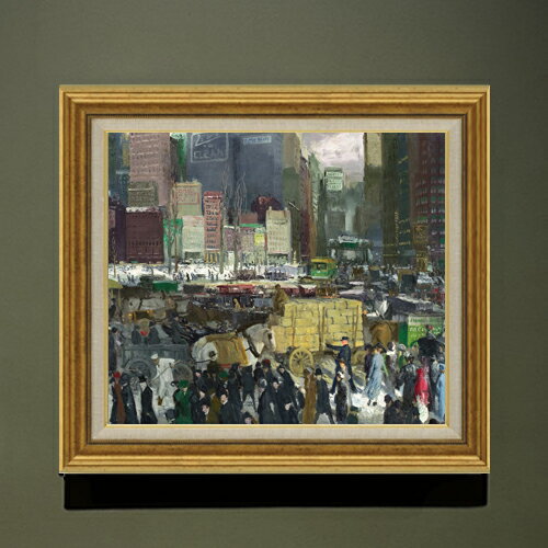 Rakuten - 【油絵 直筆仕上げ】ジョージ・ベローズ New York F10 【アップグレード額】 絵画 販売 10号 油彩 抽象画 681×607mm 複製画 送料無料 プレゼント ギフト 開店祝い 開業祝い 退職祝い 新築祝い リビング 玄関 モダン アートフレーム 壁掛け