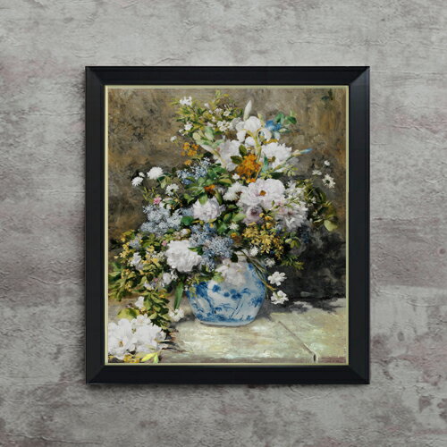 絵自体（キャンバス）の大きさ　530×455mm 表面アクリル透明保護板　額縁吊り紐　付属 ※一部在庫商品は早期出荷可能の場合がございます。 お急ぎに際は別途Eメールにてお問い合わせください。 お問い合わせメールアドレス 　shopmaster@artrest.jp 【留意事項】 ※注文個数によりお届け日が変わることがあります。 ※直筆仕上げ商品のため色彩が若干異なる場合がございますので 予めご了承くださいませ。 絵画 販売 インテリア 油絵 油彩 壁掛け 複製画 風景画 ゴッホ モネ ルノワール その他 静物画 肖像画 アート プレゼント 開業祝い 退職祝い 新築祝い 玄関 リビングアート 風水 縁起 フレーム 贈り物ルノワール 春のブーケ