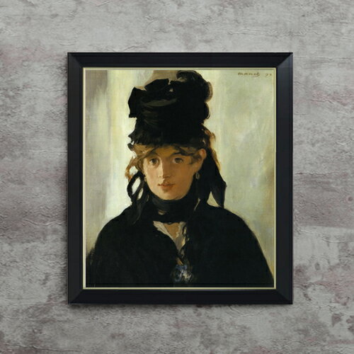 絵自体（キャンバス）の大きさ　530×455mm 表面アクリル透明保護板　額縁吊り紐　付属 ※一部在庫商品は早期出荷可能の場合がございます。 お急ぎに際は別途Eメールにてお問い合わせください。 お問い合わせメールアドレス 　shopmaster@artrest.jp 【留意事項】 ※注文個数によりお届け日が変わることがあります。 ※直筆仕上げ商品のため色彩が若干異なる場合がございますので 予めご了承くださいませ。 絵画 販売 インテリア 油絵 油彩 壁掛け 複製画 風景画 ゴッホ モネ ルノワール その他 静物画 肖像画 アート プレゼント 開業祝い 退職祝い 新築祝い 玄関 リビングアート 風水 縁起 フレーム 贈り物マネ すみれの花束をつけたベルト・モリゾ(ベルト・モリゾの肖像）