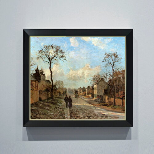 絵自体（キャンバス）の大きさ　530×455mm 表面アクリル透明保護板　額縁吊り紐　付属 ※一部在庫商品は早期出荷可能の場合がございます。 お急ぎに際は別途Eメールにてお問い合わせください。 お問い合わせメールアドレス 　shopmaster@artrest.jp 【留意事項】 ※注文個数によりお届け日が変わることがあります。 ※直筆仕上げ商品のため色彩が若干異なる場合がございますので 予めご了承くださいませ。 絵画 販売 インテリア 油絵 油彩 壁掛け 複製画 風景画 ゴッホ モネ ルノワール その他 静物画 肖像画 アート プレゼント 開業祝い 退職祝い 新築祝い 玄関 リビングアート 風水 縁起 フレーム 贈り物ピサロ ルヴシエンヌの道