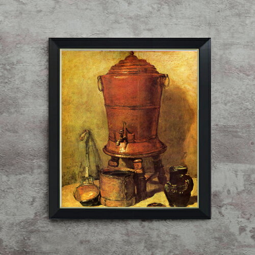 【油絵 直筆仕上げ】シャルダン 銅製の貯水器 F10 【シンプルフレーム】 絵画 販売 10号 油彩 静物画 5..