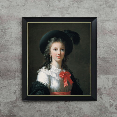 【油絵 直筆仕上げ】ルブラン 自画像 F10 【シンプルフレーム】 絵画 販売 10号 油彩 人物画 560×485mm 複製画 送料無料 プレゼント ギフト 開店祝い 開業祝い 退職祝い 新築祝い リビング 玄関 モダン アートフレーム 壁掛け