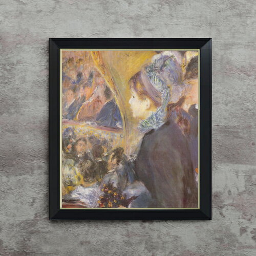 【油絵 直筆仕上げ】ルノワール 初めての夜の外出 F10 【シンプルフレーム】 絵画 販売 10号 油彩 人物画 560×485mm 複製画 送料無料 プレゼント ギフト 開店祝い 開業祝い 退職祝い 新築祝い リビング 玄関 モダン アートフレーム 壁掛け