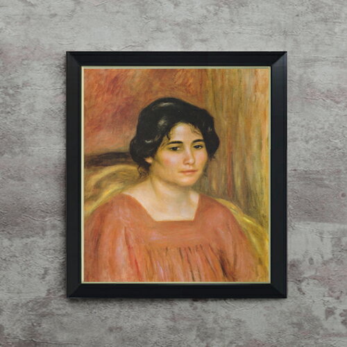【油絵 直筆仕上げ】ルノワール 赤いブラウスを着たカブリエル F10 【シンプルフレーム】 絵画 販売 10..