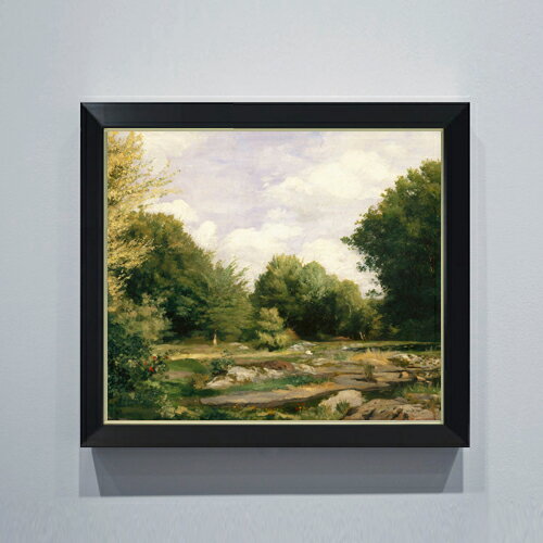 【油絵 直筆仕上げ】ルノワール A Clearing in the Woods F10 【シンプルフレーム】 絵画 販売 10号 油彩 風景画 560×485mm 複製画 送料無料 プレゼント ギフト 開店祝い 開業祝い 退職祝い 新築祝い リビング 玄関 モダン アートフレーム 壁掛け
