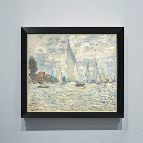 絵自体（キャンバス）の大きさ　530×455mm 表面アクリル透明保護板　額縁吊り紐　付属 ※一部在庫商品は早期出荷可能の場合がございます。 お急ぎに際は別途Eメールにてお問い合わせください。 お問い合わせメールアドレス 　shopmaster@artrest.jp 【留意事項】 ※注文個数によりお届け日が変わることがあります。 ※直筆仕上げ商品のため色彩が若干異なる場合がございますので 予めご了承くださいませ。 絵画 販売 インテリア 油絵 油彩 壁掛け 複製画 風景画 ゴッホ モネ ルノワール その他 静物画 肖像画 アート プレゼント 開業祝い 退職祝い 新築祝い 玄関 リビングアート 風水 縁起 フレーム 贈り物クロード・モネ アルジャントゥイユのレガッタ