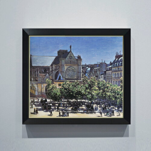 【油絵 直筆仕上げ】クロード・モネ サン＝ジェルマン＝ロクセロワ教会 F10 【シンプルフレーム】 絵画..