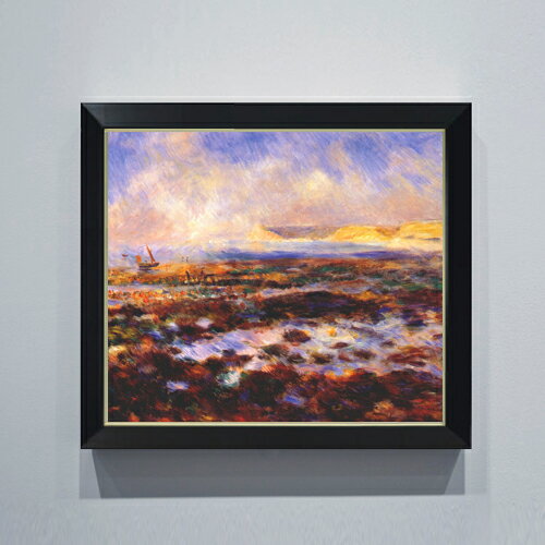 【油絵 直筆仕上げ】ルノワール 岬 F10 【シンプルフレーム】 絵画 販売 10号 油彩 風景画 560×485mm ..