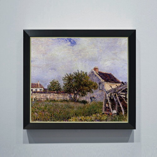 【油絵 直筆仕上げ】シスレー サブロンの農小屋 F10 【シンプルフレーム】 絵画 販売 10号 油彩 風景画..